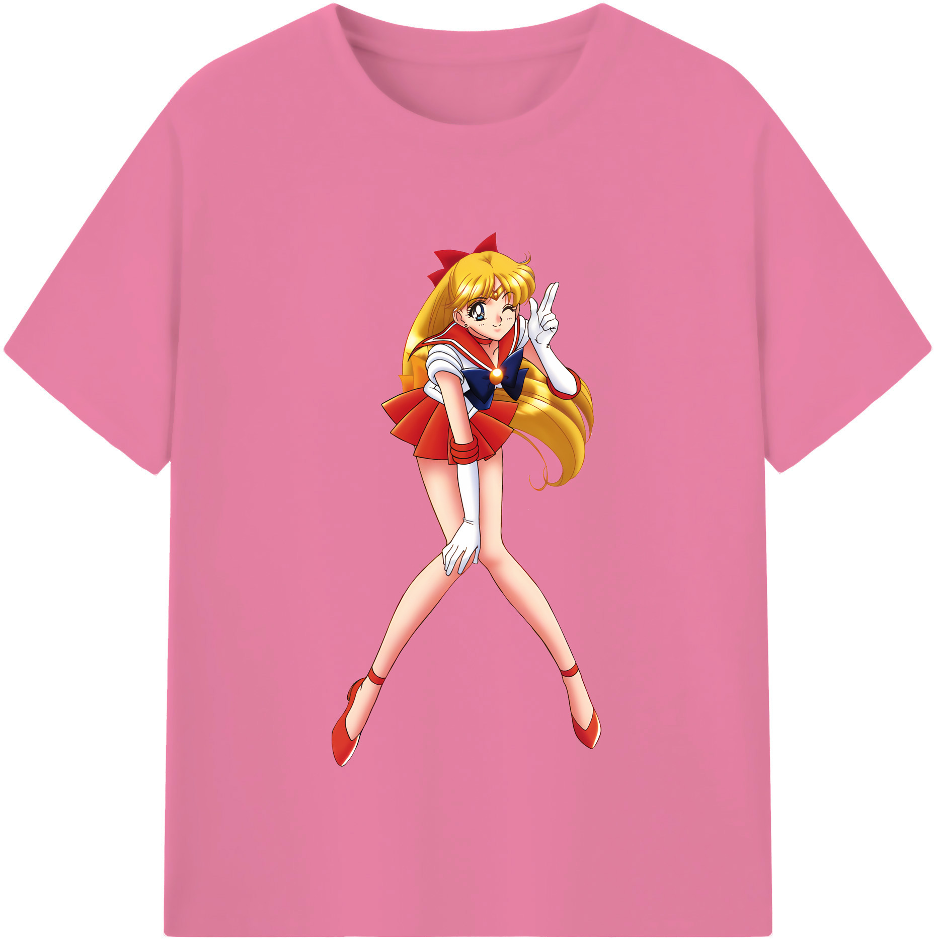 （画像用） 美少女戦士セーラームーン 愛野 美奈子 あいの みなこ Sailor Moon Aino Minako 綿100％半袖Tシャツ（フロントプリント）